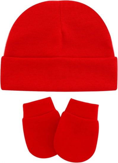 UTTPLL Newborn Hats Mittens Set Toddler Girls Boys Cotton Nursery Hospital Beanie No Scratch Gloves Unisex Baby Infant Caps - Click Image to Close