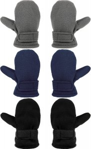 3 Pairs Baby Toddler Winter Mittens Warm Fleece Kids Mittens Baby Snow Skiing Gloves for Boys and Girls Aged 2-4 Years