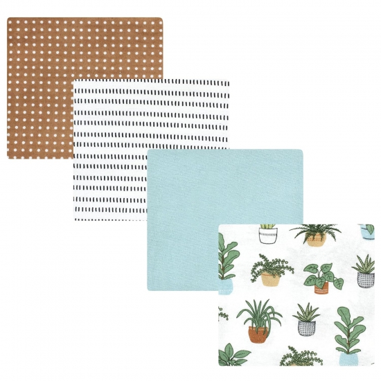 Hudson Baby Unisex Baby Cotton Flannel Receiving Blankets, Plants, One Size - Click Image to Close