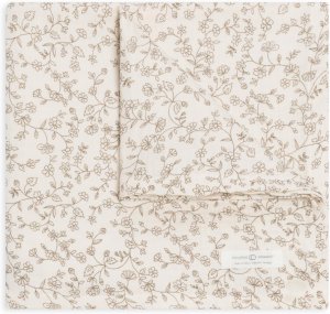 Colored Organics Baby Organic Cotton Swaddle - Infant Receiving Blanket - Pip Floral/Ivory Muslin
