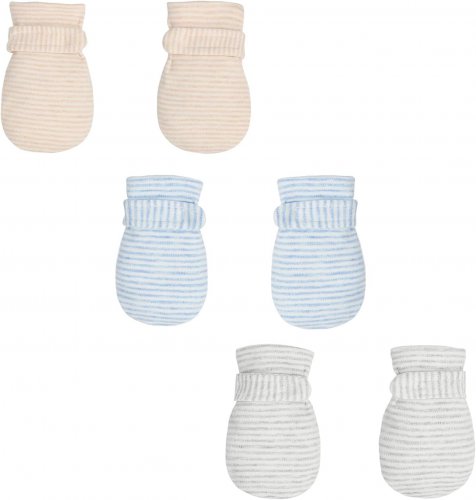 Newborn Baby No Scratch Mittens Stay On, 100% Cotton Breathable, Adjustable Infant Gloves for Baby Boys Girls Mittens