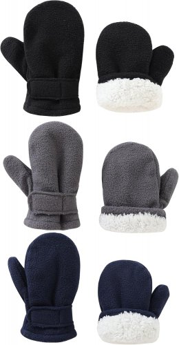 Baby Toddler Mittens Boys Girls Winter Outdoor Gloves Kids Easy-On Fleece Warm Mitterns