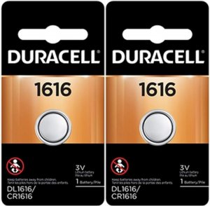 Duracell 1616 DL1616 CR1616 DL1616B2PK Coin Cell Watch Battery 3.0 Volt Lithium, 2 Count (Pack of 1)