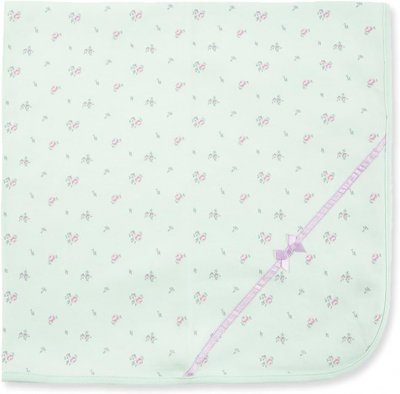 Little Me Baby-Girls Newborn Petite Rose Tag Along Blanket, Green Multi, One Size