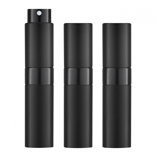 LISAPACK 8ML Atomizer Perfume Spray Bottle for Travel (3 PCS) Empty Cologne Dispenser, Portable Sprayer (Black) - Click Image to Close