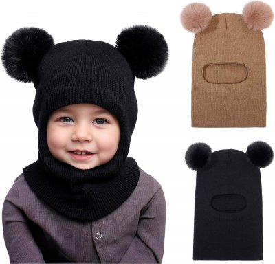 ENBAOHUI Baby Winter Hat Scarf 2 Packs Toddler Winter Hat Boys Girls Beanies for Kids Knit Warm Kids Beanie hat 1-6T