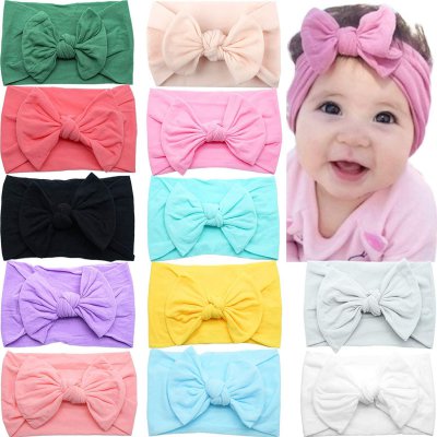 doboi 6pcs Baby Girls Bows Headbands Nylon Hairbands Ribbon Bow Elastic Hair Accessories for Newborns Infants Toddlers and Kids