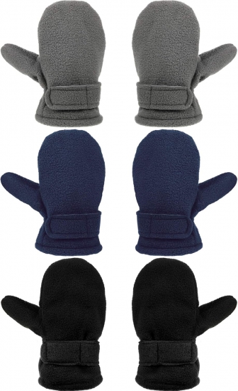 3 Pairs Baby Toddler Winter Mittens Warm Fleece Kids Mittens Baby Snow Skiing Gloves for Boys and Girls Aged 2-4 Years - Click Image to Close